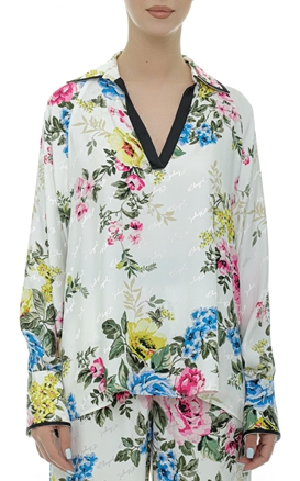 BLUGIRL-Bluza din satin cu imprimeu floral